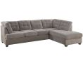 Living Room Sectional Waffle Suede Charcoal Color Sectional Sofa w Pillows Couch Tufted Cushion Contemporary (NO OTTOMAN)
