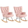 Rocking Chair with High Back Upholstered Rocking Chair Modern Rocking Chair for Living Room, Nursery and Bedroom