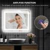 HOMCOM LED Bathroom Mirror with Lights, 35" x 28" Backlit Front Lit LED Mirror for Bathroom, Anti-Fog, Memory, Infinite Color Temperature
