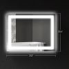 HOMCOM LED Bathroom Mirror with Lights, 32" x 24" Backlit Front Lit LED Mirror for Bathroom, Anti-Fog, Memory, Infinite Color Temperature