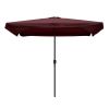 6.5x10 ft Rectangular Patio Umbrellas Outdoor Market Umbrella with Push Button Tilt and Crank
