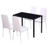 Five Piece Dining Table and Chair Set Black and White