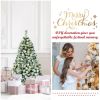 4.5 Feet Pre-Lit Premium Snow Flocked Hinged Artificial Christmas Tree