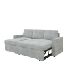 85 Inches Sofa Bed, 3 Seater Sleeper Sofa with Storage Chaise, Square Handrail With Pull and Copper nail,Chenille-Light Grey