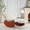Modern Rocking Chair Recliner, Comfy Rocker Nursery Chair with Footrest, Accent Reading Chair, Upholstered Lounge Chair for Relaxing, Resting