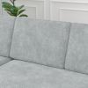 85 Inches Sofa Bed, 3 Seater Sleeper Sofa with Storage Chaise, Square Handrail With Pull and Copper nail,Chenille-Light Grey
