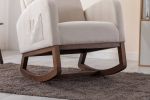 COOLMORE Rocking Chair, Modern Glider Chair, Recliner Armchair with Wood Legs and Side Pocket