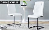 Modern dining chairs with faux leather upholstered seats - dining room chairs with metal legs, suitable for kitchen, living room, bedroom