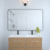 60x36 In. Aluminum Framed Rounded Rectangle Bathroom Wall Mirror, Matte Black Bathroom Vanity Mirror Farmhouse, Anti-Rust, Tempered Glass mirrors