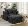 [NEW ARRIVED] 47.7'' Oversized Corduroy Chaise Longue with Ottoman, Deep Seat Reclining Chair Sofa, Comfy Thicked Upholstered Pad Chair