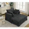 [NEW ARRIVED] 47.7'' Oversized Corduroy Chaise Longue with Ottoman, Deep Seat Reclining Chair Sofa, Comfy Thicked Upholstered Pad Chair