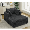[NEW ARRIVED] 47.7'' Oversized Corduroy Chaise Longue with Ottoman, Deep Seat Reclining Chair Sofa, Comfy Thicked Upholstered Pad Chair