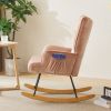 Rocking Chair with High Back Upholstered Rocking Chair Modern Rocking Chair for Living Room, Nursery and Bedroom