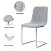 Modern simple light luxury dining Light Grey chair home bedroom stool back student desk chair metal leg (silver)(set of 2)