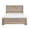 Contemporary Look Natural Finish Queen Bed 1pc Premium Melamine Board Wooden Bedroom Furniture