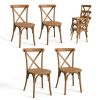 2pcs X- back Garden Plastic Folding Chair Farmhouse Brown
