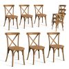2pcs X- back Garden Plastic Folding Chair Farmhouse Brown