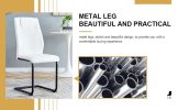 Modern dining chairs with faux leather upholstered seats - dining room chairs with metal legs, suitable for kitchen, living room, bedroom