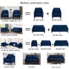 Modern Loveseat sofa for Living Room, Upholstered Velvet Small Couch with Wooden Legs for Livingroom Bedroom, Navy