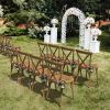 1pcs X- back Garden Plastic Folding Chair Farmhouse Brown