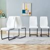 Modern dining chairs with faux leather upholstered seats - dining room chairs with metal legs, suitable for kitchen, living room, bedroom