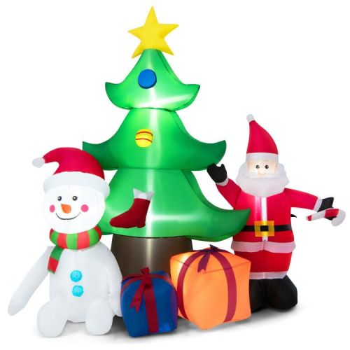 7.2 Feet Inflatable Lighted Christmas Decoration Tree with Santa Claus 7.2 Feet Inflatable Lighted Christmas Decoration Tree with Santa Claus