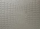 Modern Champagne Crocodile Skin Finish Upholstered 1pc Twin Size LED Panel Bed Faux Diamond Tufted Bedroom Furniture