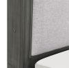Gray Queen Platform Bed w Storage Drawers Upholstered Headboard USB Ports LED Lights Bedroom Furniture Transitional Style