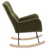 Nursery Rocking Chair, Teddy Upholstered Glider Rocker, Rocking Accent Chair with High Backrest, Comfy Rocking Accent Armchair for Living Room