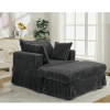 [NEW ARRIVED] 47.7'' Oversized Corduroy Chaise Longue with Ottoman, Deep Seat Reclining Chair Sofa, Comfy Thicked Upholstered Pad Chair