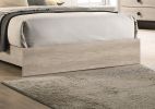 Contemporary 1pc Cream Finish Queen Size Bed Bedroom Furniture Gray V-Design Headboard Rubberwood 1pc Bedframe