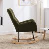 Nursery Rocking Chair, Teddy Upholstered Glider Rocker, Rocking Accent Chair with High Backrest, Comfy Rocking Accent Armchair for Living Room