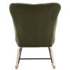 Nursery Rocking Chair, Teddy Upholstered Glider Rocker, Rocking Accent Chair with High Backrest, Comfy Rocking Accent Armchair for Living Room