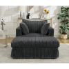 [NEW ARRIVED] 47.7'' Oversized Corduroy Chaise Longue with Ottoman, Deep Seat Reclining Chair Sofa, Comfy Thicked Upholstered Pad Chair