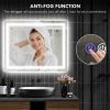 HOMCOM LED Bathroom Mirror with Lights, 39" x 32" Backlit Front Lit LED Mirror for Bathroom, Anti-Fog, Memory, Infinite Color Temperature