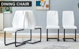 Modern dining chairs with faux leather upholstered seats - dining room chairs with metal legs, suitable for kitchen, living room, bedroom