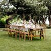 2pcs X- back Garden Plastic Folding Chair Farmhouse Brown