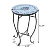 Artisasset Inlaid With Diamond-Colored Sea Mosaics With Round Terrace Bistro Tables