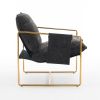 2 Chairs in 1 Box, Upholstered Hanging Armchair with Arm PocketsMetal frame, gold-plated craftsmanship