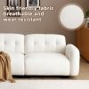 81.48 Modern Sofa Couch,3-Seater Teddy Sofa Sectional with wooden Legs for 3-4 Persons, Upholstered Deep Seat Love Seat Sofa Chaise for Living Room