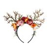 Christmas Antlers Headbands Flower Hair Hoops Holiday Headdress Simulation Branch