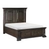 Elegant Mansion Queen Platform Bed with Footboard Storage USB Charging Ports Traditional Vintage Bedroom Furniture 1pc Espresso Finish