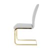 Modern Dining Chairs with Faux Leather Padded Seat Dining Living Room Chairs Upholstered Chair with gold Metal Legs Design for Kitchen, Living