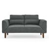 Convertible Futon Sofa Bed, Comfy Loveseat Sleeper Sofa with Adjustable Armrest, Strengthen Wood, Thick Padded Cushion