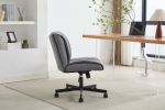 Armless Desk Chairs with Wheels Office Chair Vanity Chair with Technical Cloth Adjustable Swivel Computer Task Chairs for Home Base, Bedroom,Pink Gray