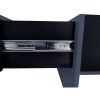 ON-TREND Unique Design Coffee Table with 4 Hidden Storage Compartments, Square Cocktail Table with Extendable Sliding Tabletop