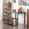 Simple Wood Grain 75cm High Three-Piece Dining Table And Chair [90 x 60 x 75cm] Light Walnut Color RT