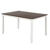 6 Piece Dining Table Set with Bench, Table Set with Waterproof Coat, Wooden Dining Table and Chairs, Ivory and Cherry