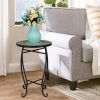 Artisasset Mosaic Round Terrace Bistro Table Green Flowers Mosaic