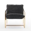 2 Chairs in 1 Box, Upholstered Hanging Armchair with Arm PocketsMetal frame, gold-plated craftsmanship